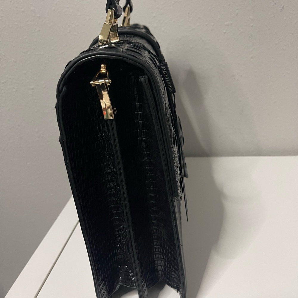 Black Croc Embossed Handbag By Ameri Mode - image 4